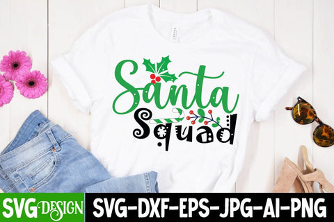 Santa Squad SVG Cut File , Santa Squad Christmas Design SVG BlackCatsMedia 