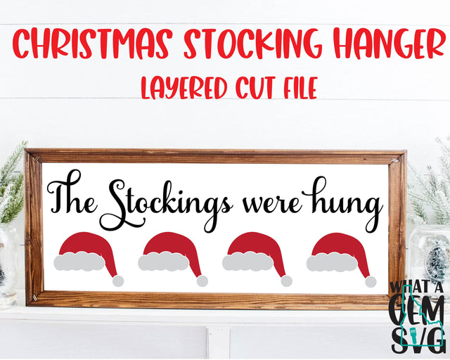 Santa Stocking Holder SVG | Santa svg | Christmas Stocking Holder SVG | Santa Hat Stocking Hanger svg | Christmas SVG | Christmas Stockings SVG What A Gem SVG 