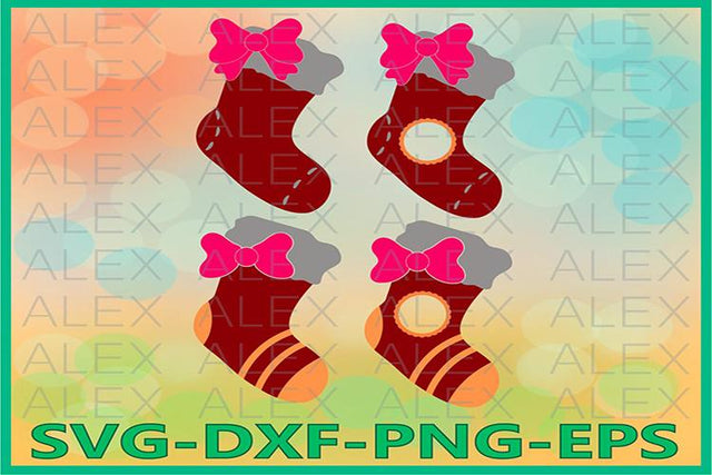 Santa Stockings SVG, Christmas Socks SVG AlexSVGStudio 