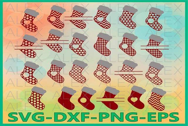 Santa Stockings SVG, Christmas Socks SVG AlexSVGStudio 