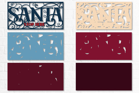 Santa Stop Here 3D Layered Cut Files 3D Paper zafrans studio 