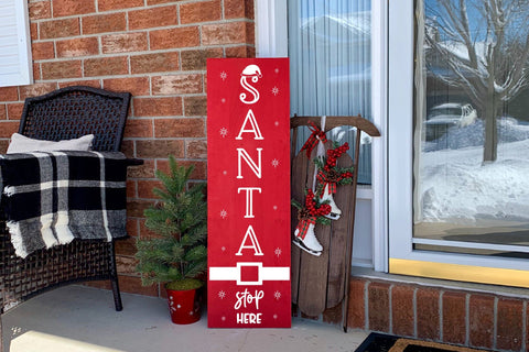 Santa Stop Here - Christmas Porch Sign SVG SVG CraftLabSVG 