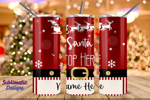 Santa Stop Here Santa Suit Design Tumbler Wrao Sublimation Template 20 oz Sublimation Sublimatiz Designs 