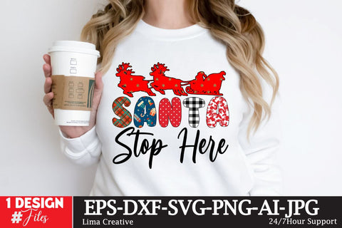 Santa Stop Here Sublimation Design Sublimation Insomnia Std 