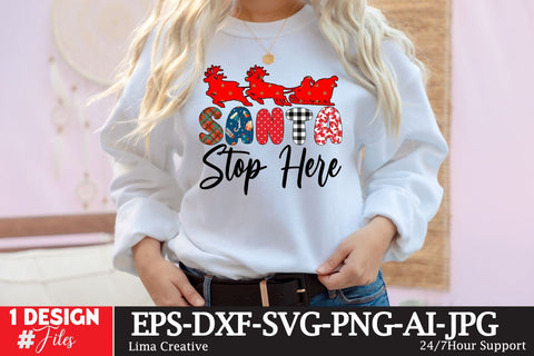 Santa Stop Here Sublimation Design Sublimation Insomnia Std 