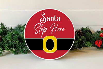 Santa Stop Here SVG Christmas Round Ornament SVG Cut file SVG zoellartz 