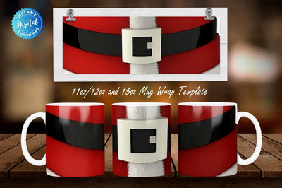 Santa Suit 11, 12 & 15 Oz Mug Sublimation Sublimation Regulrcrative 