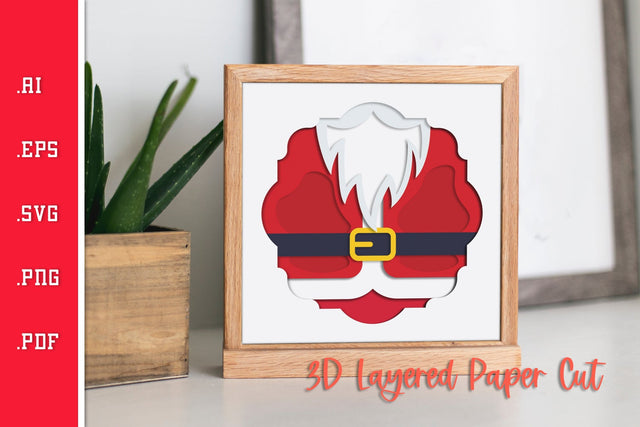 Santa Suits- 3D Layered Paper Cut SVG SVG Slim Studio 