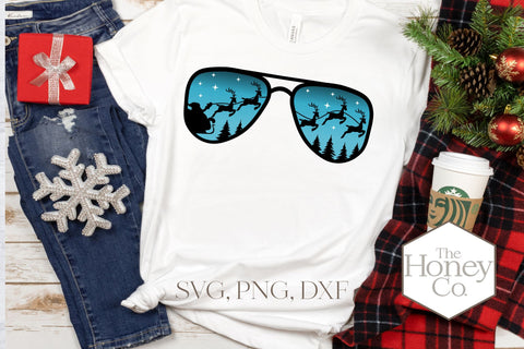Santa Sunglasses SVG | Aviator Sublimation PNG File SVG The Honey Company 