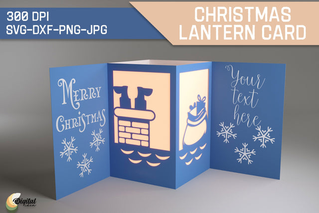 Santa SVG. Christmas Lantern Card. Paper Cut 3D Paper Evgenyia Guschina 