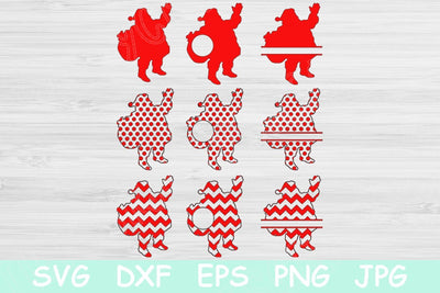 Santa Svg, Christmas Svg File. Split Chevron and Polka Dots Cutting Files for Cricut and Silhouette. St Nick, Saint Nicholas, Kriss Kringle. SVG TiffsCraftyCreations 