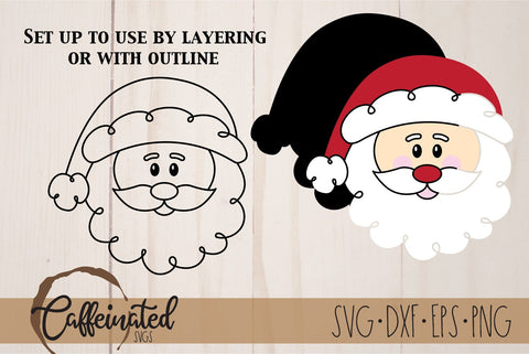 Santa SVG, Santa Face svg SVG Caffeinated SVGs 