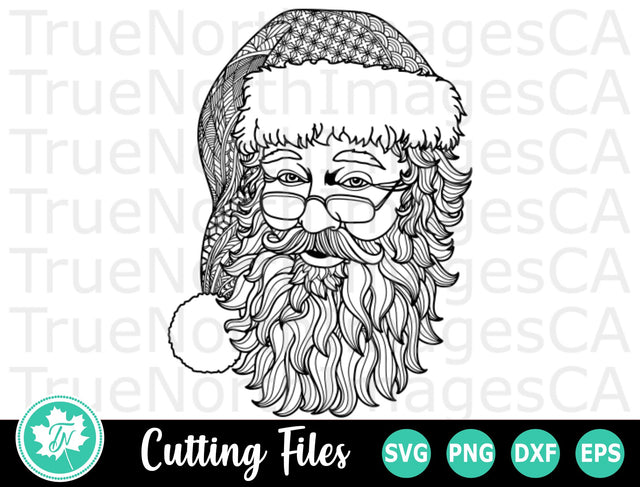 Santa SVG | Zentangle SVG | Mandala SVG SVG TrueNorthImagesCA 