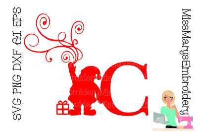 Santa Swirls Letters SVG MissMarysEmbroidery 