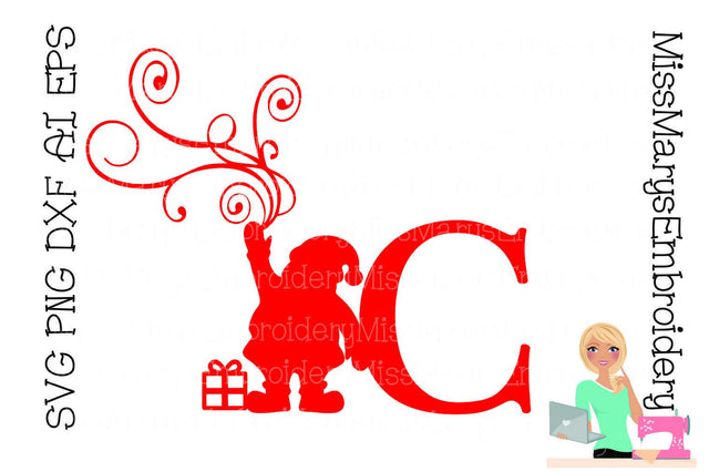 Santa Swirls Letters SVG MissMarysEmbroidery 