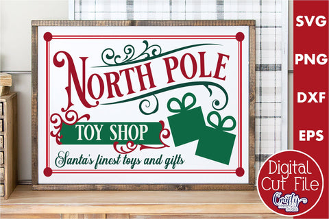 Santa Toy Shop Sign, Vintage Christmas Farmhouse Svg SVG Crafty Mama Studios 