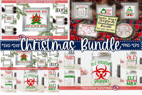 Santa Tray Elf Quarantine Christmas Countdown Bundle SVG DXF EPS PNG SVG Greedy Stitches 