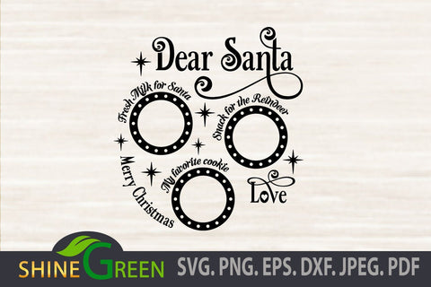 Santa Tray Round SVG - Christmas Decor SVG Cut File SVG Shine Green Art 