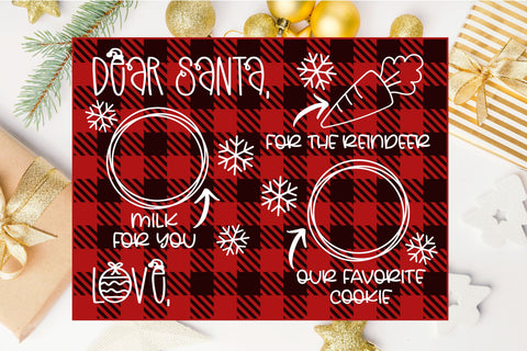 Santa Tray / Santa Place Mat - SVG, PNG, DXF, EPS SVG Elsie Loves Design 