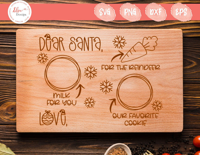 Santa Tray / Santa Place Mat - SVG, PNG, DXF, EPS SVG Elsie Loves Design 
