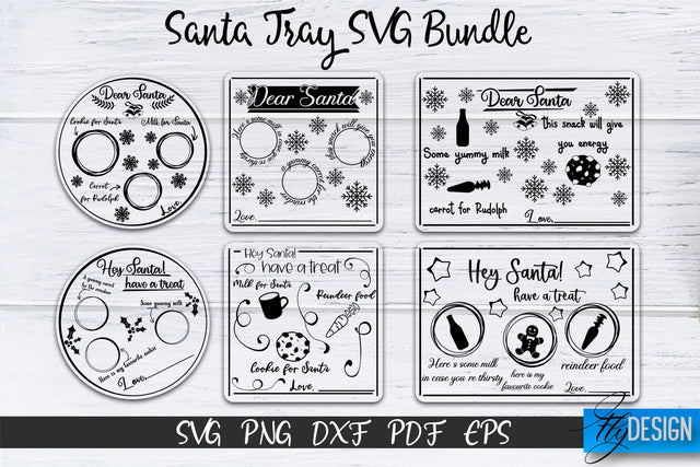 Santa Tray SVG Bundle. Christmas Ornament. Christmas SVG SVG Fly Design 