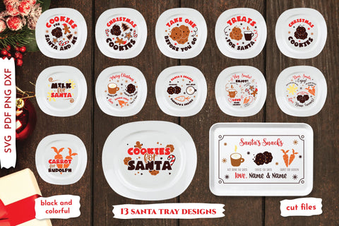 Santa tray svg bundle. Cookie plate. Cut files Christmas.SVG SVG Angelina Semenova 