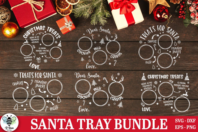 Santa Tray SVG Bundle | Cookie Plate for Santa SVG SVG B Renee Design 