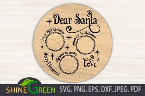 Santa Tray SVG - Christmas Decoration SVG Cut File SVG Shine Green Art 