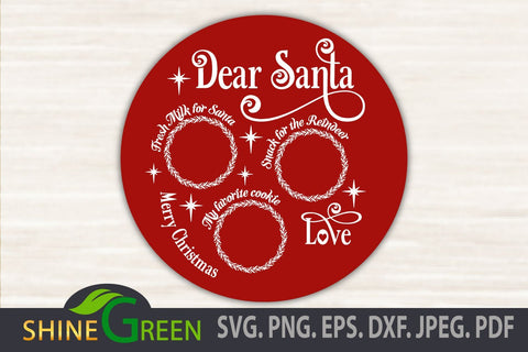 Santa Tray SVG - Christmas Decoration SVG Cut File SVG Shine Green Art 