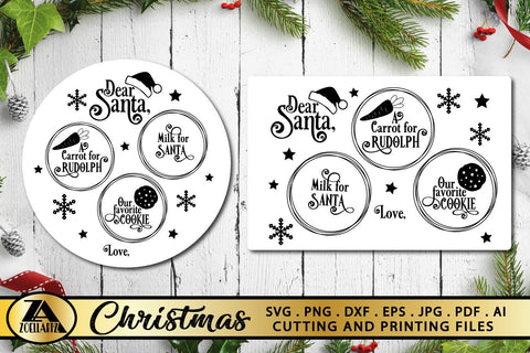 Santa Tray SVG PNG EPS DXF Santa Plate SVG Christmas SVG SVG zoellartz 