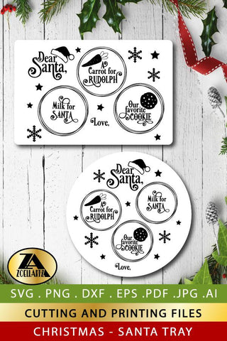 Santa Tray SVG PNG EPS DXF Santa Plate SVG Christmas SVG SVG zoellartz 