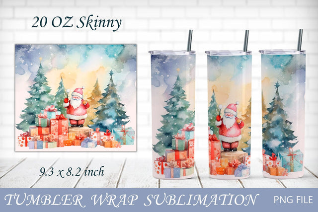Santa tumbler wrap, Christmas 20 oz tumbler png, Winter Holiday sublimation Sublimation AnastasiyaArtDesign 