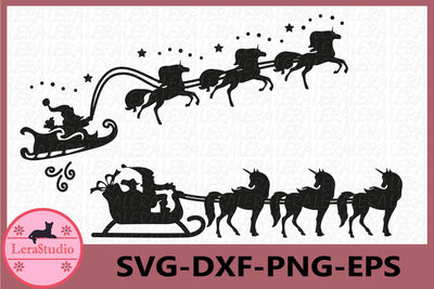 Santa Unicorn Svg SVG Lerastudio 