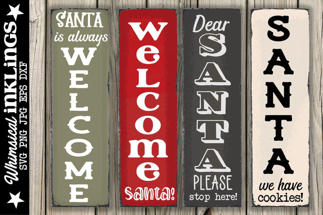 Santa Vertical SVG Set SVG Whimsical Inklings 