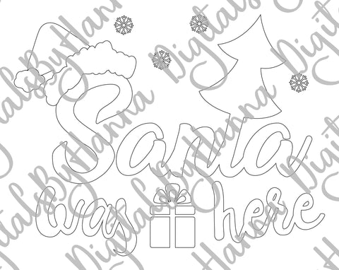 Santa Was Here Christmas Print & Cut SVG Digitals by Hanna 