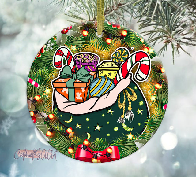 Santa's Bag Ornament Png Sublimation Design, Merry Christmas Png, Christmas Candy Cane Ornament Png, Deer Ornament Png, Digital Download Sublimation CaldwellArt 