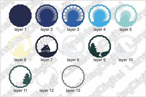 Santa's cabin svg, Layered Christmas house svg, 3d Christmas shadow box, Papercraft 3D Paper LanaMagDigital 