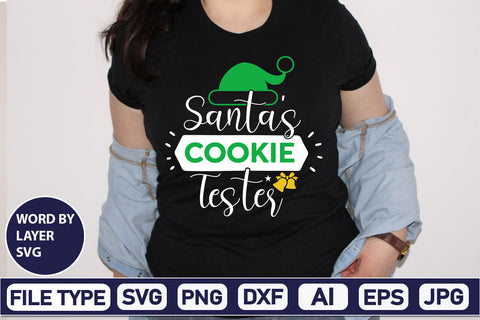 Santa's Cookie Tester SVG Cut File SVGs,Quotes and Sayings,Food & Drink,On Sale, Print & Cut SVG DesignPlante 503 