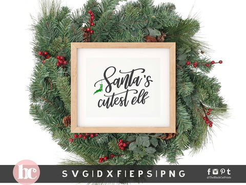 Santa’s cutest Elf | Christmas cut file | Hand lettered SVG TheBlackCatPrints 