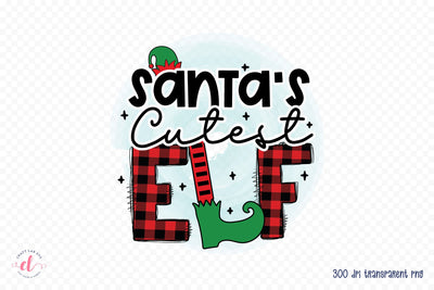 Santa's Cutest Elf - Kids Christmas Sublimation Sublimation CraftLabSVG 