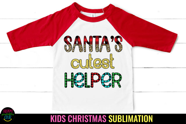 Santa's Cutest Helper I Kids Christmas Sublimation Design Sublimation Happy Printables Club 