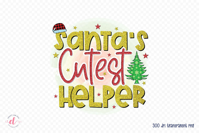 Santa's Cutest Helper, Kids Christmas Sublimation Sublimation CraftLabSVG 