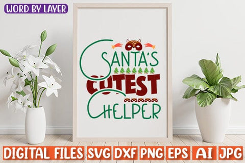 Santa's Cutest Helper SVG cut file SVG Blessedprint 
