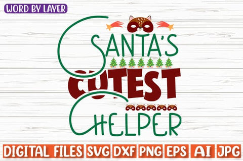 Santa's Cutest Helper SVG cut file SVG Blessedprint 