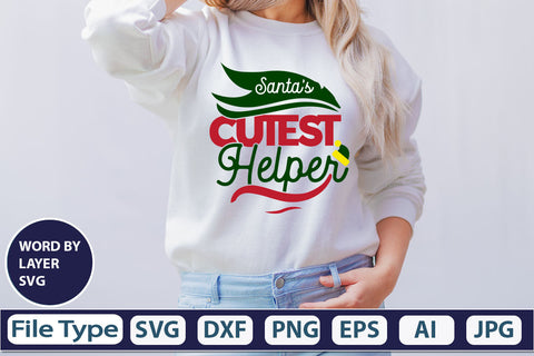 Santa's Cutest Helper SVG Cut File SVG DesignPlante 503 