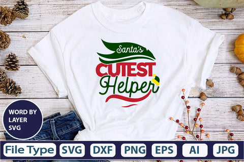 Santa's Cutest Helper SVG Cut File SVG DesignPlante 503 