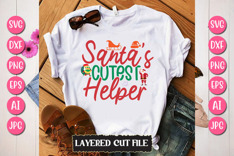 Santa`s Cutest Helper SVG Cut File SVG Newmockups 
