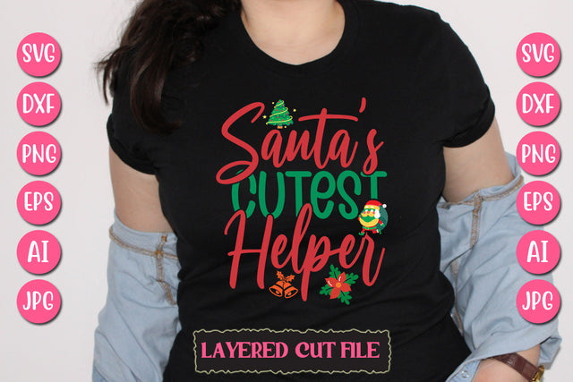 Santa’s Cutest Helper SVG Cut File SVG Newmockups 