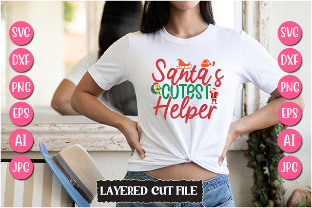 Santa`s Cutest Helper SVG Cut File SVG Newmockups 