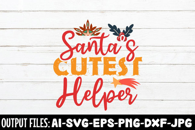 Santa's Cutest Helper svg design SVG Rafiqul20606 